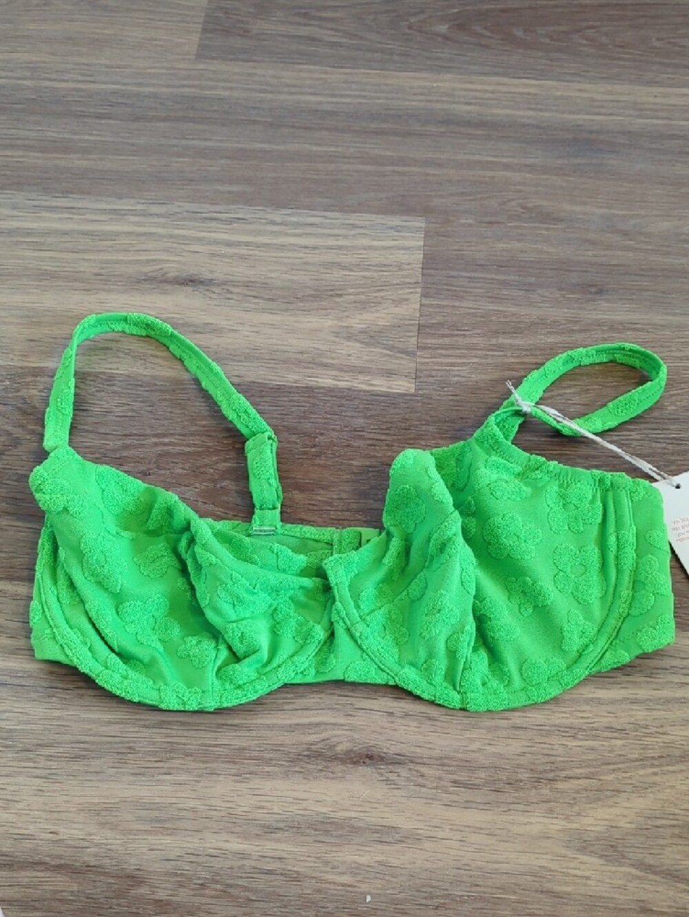 Bravissimo Bright Green Floral Lace Bikini Set - Size 32H top & XL Bottom - Picture 8 of 10